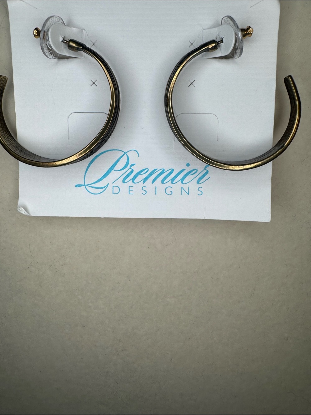 NWT Premier Designs Two-Tone Bronze Hoop Earrings